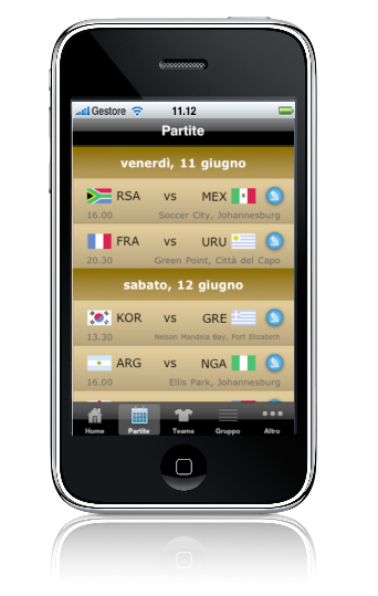 Interfaccia ZA2010 Sud Africa